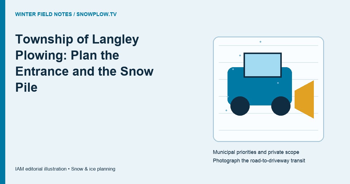 Township of Langley Plowing: Plan the Entrance and the Snow Pile — editorial artwork